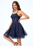 Nadine Scoop A-line Lace Dresses STKP0022544