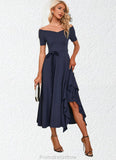 Willa V-Neck Elegant A-line Cotton Blends Midi Dresses STKP0022561