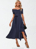 Willa V-Neck Elegant A-line Cotton Blends Midi Dresses STKP0022561