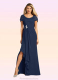 Payten A-Line Side Slit Chiffon Floor-Length Dress STKP0022622