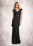 Azaria Mermaid Lace Floor-Length Dress STKP0022658