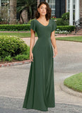 Mylie A-Line Corset Luxe Knit Floor-Length Dress Eucalyptus STKP0022729