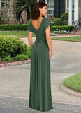 Mylie A-Line Corset Luxe Knit Floor-Length Dress Eucalyptus STKP0022729