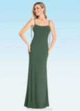 Penelope Sheath Bow Luxe Knit Floor-Length Dress Eucalyptus STKP0022744