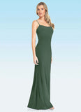 Penelope Sheath Bow Luxe Knit Floor-Length Dress Eucalyptus STKP0022744