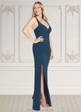 Ella Mermaid Luxe Knit Floor-Length Dress Neptune STKP0022747