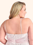 Rosalyn Sweetheart Lace Column Dress with Mikado Bow Diamond White/Ballerina Pink STKP0022758