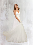 Rose Ball-Gown Lace Tulle Chapel Train Dress Diamond White STKP0022794