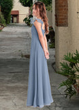 Louise A-Line Sweetheart Neckline Chiffon Floor-Length Junior Bridesmaid Dress dusty blue STKP0022869