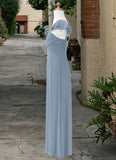 Louise A-Line Sweetheart Neckline Chiffon Floor-Length Junior Bridesmaid Dress dusty blue STKP0022869