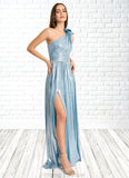 Rosalind Ivy Aqua Blue Pleated Gown Atelier Dresses | Azazie STKP0022880