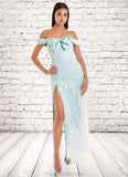 Justice Heidi Mint Blue Feather Gown Atelier Dresses | Azazie STKP0022889