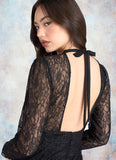 Rosalyn Staci Black Open Back Lace Mini Dress Atelier Dresses | Azazie STKP0022896