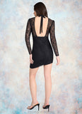 Rosalyn Staci Black Open Back Lace Mini Dress Atelier Dresses | Azazie STKP0022896