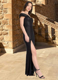 Danielle Gail Black Metallic Off Shoulder Gown Atelier Dresses | Azazie STKP0022898