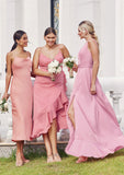 A-line Square Neckline Sleeveless Ankle-Length Stretch Satin Bridesmaid Dresses Jaylin STKP0025231