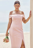 Trumpet/Mermaid Off-the-Shoulder Sleeveless Floor-Length Stretch Crepe Plus Size Bridesmaid Dresses Savanna STKP0025261