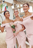 Trumpet/Mermaid Off-the-Shoulder Sleeveless Floor-Length Stretch Crepe Plus Size Bridesmaid Dresses Savanna STKP0025261