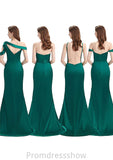 Trumpet/Mermaid Sleeveless Long/Floor-Length Silk like Satin Bridesmaid Dresses With Pleated Split Madilyn STKP0025306