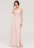 Sweetheart Sleeveless A-line/Princess Chiffon Long/Floor-Length Bridesmaid Dresses With Pleated Shoulder Flower Ansley STKP0025315