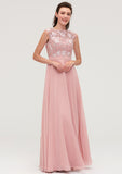 Sleeveless Chiffon A-line/Princess Long/Floor-Length Bridesmaid Dresseses With Sashes Appliqued Teagan STKP0025348