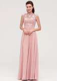 Sleeveless Chiffon A-line/Princess Long/Floor-Length Bridesmaid Dresseses With Sashes Appliqued Teagan STKP0025348