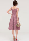 Sweetheart Sleeveless A-line/Princess Lace Knee-Length Bridesmaid Dresses Chasity STKP0025421