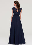 Sleeveless Chiffon A-line/Princess Long/Floor-Length Bridesmaid Dresseses With Appliqued Melany STKP0025455