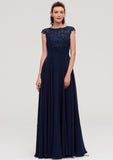 Sleeveless Chiffon A-line/Princess Long/Floor-Length Bridesmaid Dresseses With Appliqued Melany STKP0025455