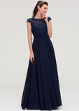 Sleeveless Chiffon A-line/Princess Long/Floor-Length Bridesmaid Dresseses With Appliqued Melany STKP0025455