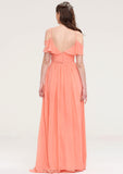 Sleeveless Sweetheart Long/Floor-Length Chiffon A-line/Princess Bridesmaid Dresses With Pleated Eleanor STKP0025492