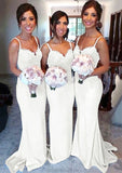 Sweetheart Court Train Sheath/Column Elastic Satin Bridesmaid Dresseses With Lace Leyla STKP0025500