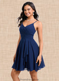 Addison A-line V-Neck Short Chiffon Homecoming Dress STKP0025641