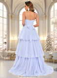 Shiloh Ball-Gown/Princess Sweetheart Sweep Train Tulle Prom Dresses With Bow STKP0025843