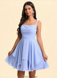 Jaylynn A-line Scoop Short Chiffon Homecoming Dress With Pleated STKP0025654