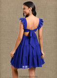 Trinity A-line Square Short Chiffon Homecoming Dress With Bow STKP0025665