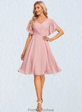 Jordyn A-line V-Neck Knee-Length Chiffon Homecoming Dress STKP0025702