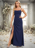 Miah Trumpet/Mermaid Cowl Floor-Length Stretch Crepe Bridesmaid Dress With Ruffle STKP0025766