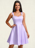 Breanna A-line Sweetheart Short Satin Homecoming Dress With Bow STKP0025682