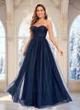 Leticia Ball-Gown/Princess Sweetheart Sweep Train Tulle Prom Dresses With Beading Sequins STKP0025848