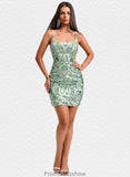 Mattie Bodycon Square Short Sequin Homecoming Dress STKP0025669