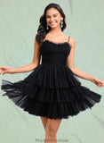 Alessandra Ball-Gown/Princess Scoop Short Tulle Homecoming Dress With Pleated Ruffle STKP0025648