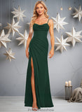 Destinee Trumpet/Mermaid Cowl Floor-Length Chiffon Prom Dresses With Ruffle STKP0025874