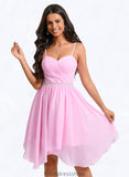 Moira A-line Sweetheart Asymmetrical Chiffon Homecoming Dress With Beading STKP0025690