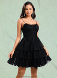 Alessandra Ball-Gown/Princess Scoop Short Tulle Homecoming Dress With Pleated Ruffle STKP0025648