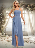 Katelynn A-line Halter Floor-Length Chiffon Bridesmaid Dress STKP0025799