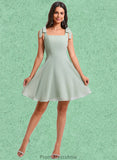 Mckayla A-line Square Short Chiffon Homecoming Dress With Bow STKP0025655