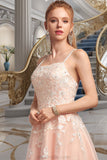 Valentina A-line Square Knee-Length Tulle Homecoming Dress With Beading STKP0020543