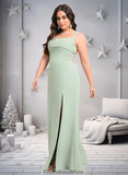 Sabrina Trumpet/Mermaid Square Floor-Length Chiffon Bridesmaid Dress STKP0025808