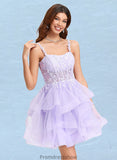 Sidney Ball-Gown/Princess Sweetheart Short Tulle Homecoming Dress STKP0025677